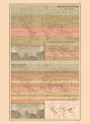 Historic Map - Zoological Chart World - Black 1867 - 23 x 31.50