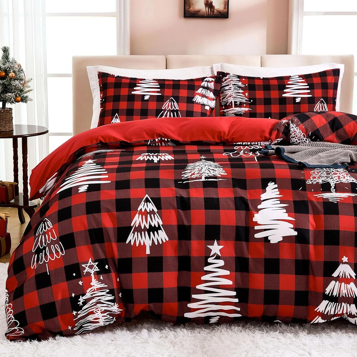 Art Christmas Tree Bedding Set | Christmas Gift | Christmas Decor
