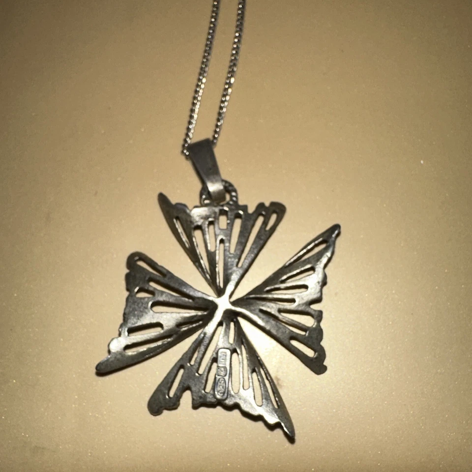 Collar colgante escultura cruz maltesa plata esterlina 925 Italia Unoaerre Foto 3 de 4