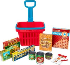 New Melissa  Doug Fill  Roll Grocery Basket Play Set with 11 Pieces