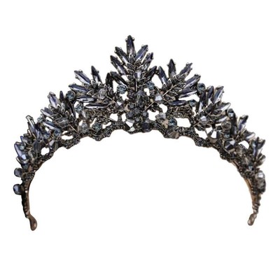 Baroque Queen Crown Crystal Wedding Crown for Women Gothic Baroque Crown Vint...