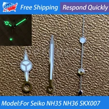 Luminous C3 Green Watch Hands For Seiko NH35 NH36 SKX007 Movement Mercedes-Benz