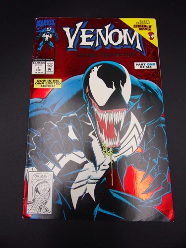 Venom Lethal Protector #1 Comic Marvel Red Foil Variant Cover 1993 Vintage