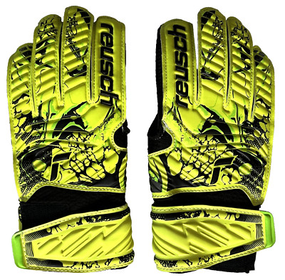 REUSCH Attrakt Solid Junior Goalkeeper Black & Neon Yellow Gloves Kid's 4