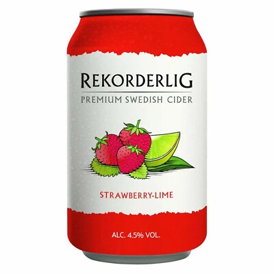 Rekorderlig DPG Strawberry Lime Cider 4,5%vol 24 x 33cl Tray inkl. 6  Pfand