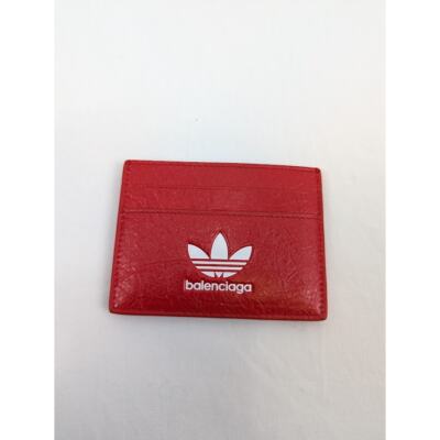 Balenciaga X Adidas Q:3 / Arena Lamb Card Holder in Tomato Red