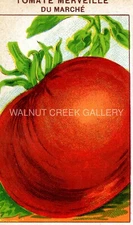 Vintage French Seed Label, Wonder of the Market Tomato, Art Print on 11x14 10062