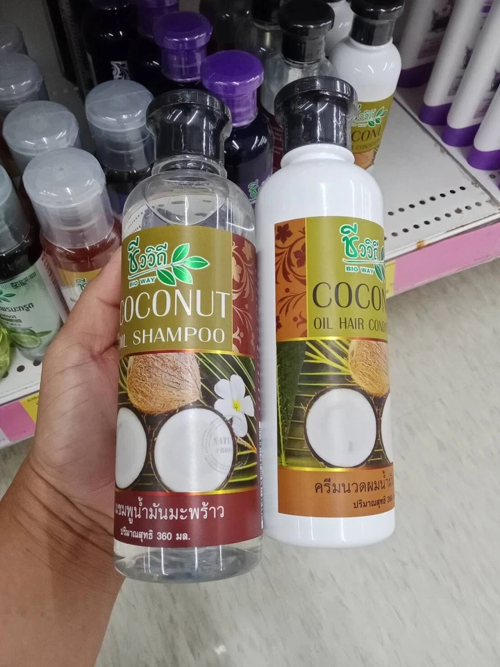 Champú + acondicionador Bioway (fórmula de coco) para puntas abiertas secas, dañadas. Foto 3 de 4