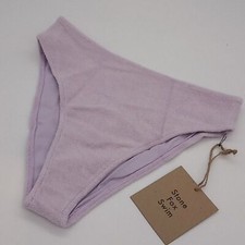 Stone Fox Swim Bikini Bottom Womens S Sola High Waist Terrycolth Orchid Petal