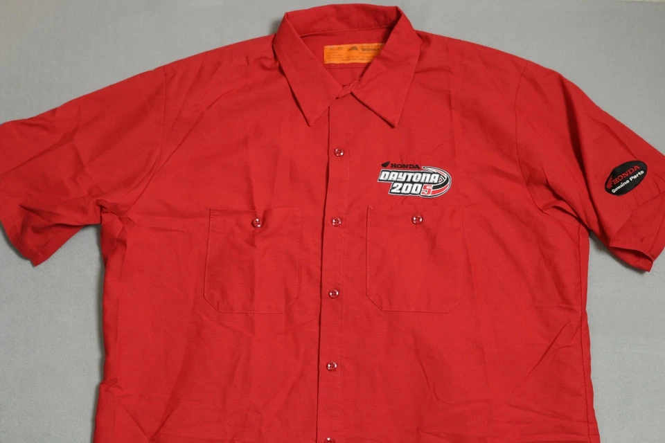 Vintage Honda Racing Dayton 2005 Button Up Shirt Mens XL Red Embroidered - Image 2 of 4
