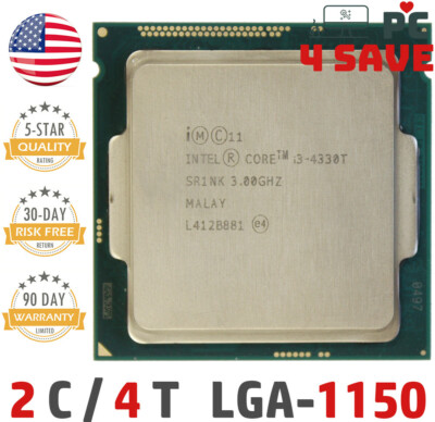 4th Gen Intel Core i3-4330T CPU 3.0 GHz LGA-1150 SR1NK Micro Tiny Mini Desktop