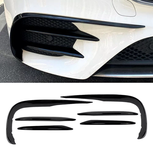 6Pcs Front Bumper Lip Splitter Spoiler For Mercedes Benz E-Class W213 2016-2020 - Picture 1 of 6