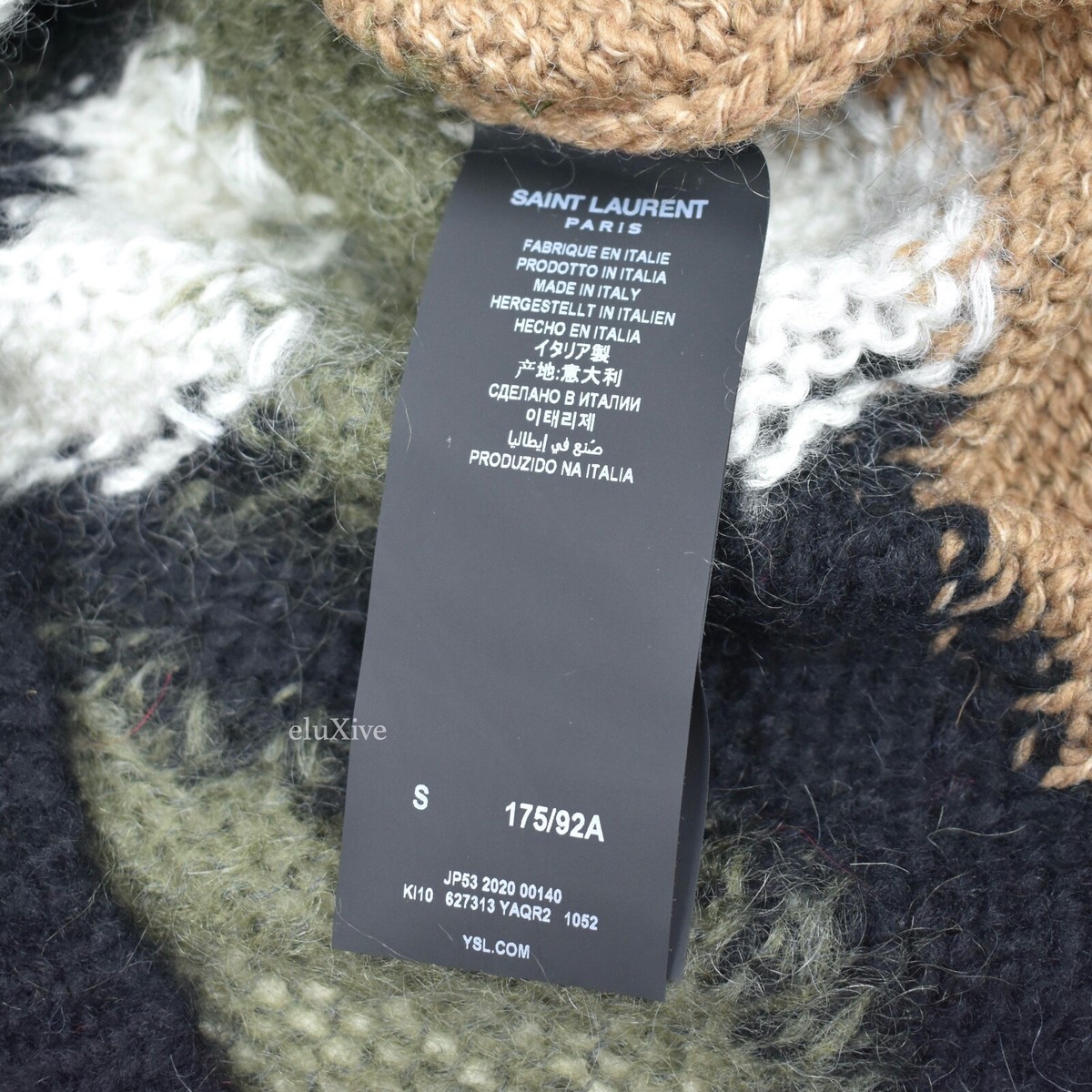 NWT $990 Saint Laurent Abstract Camo Knit Mohair Sweater NWT $990 Saint Laurent Abstract Camo Knit Mohair Sweater