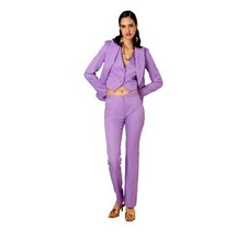 MDM Mademoiselle Du Monde Tailleur Donna Gessato Con Gilet GI7202 Colore Lilla