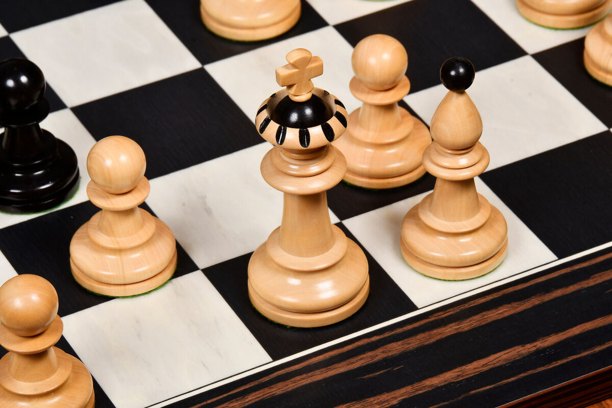 Queen, Jester ,Archbishop & Chancellor Best Chessmen Series  Capablanca Chess Pieces , Boxwood & Ebony , 4.25 King