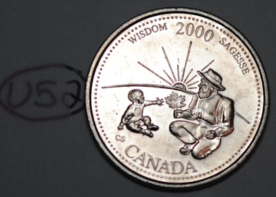 Canada 2000 September Wisdom 25 cents Circulated Quarter Lot# U52