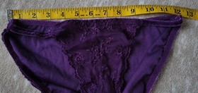 Vintage Purple Velvet & Lace Crop Cami & String Bikini Panty Set Size Small
