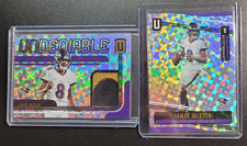 Lamar Jackson 2 card LOT - 2019 Unparalleled - Hyper #'d /25 - Undeniable Patch