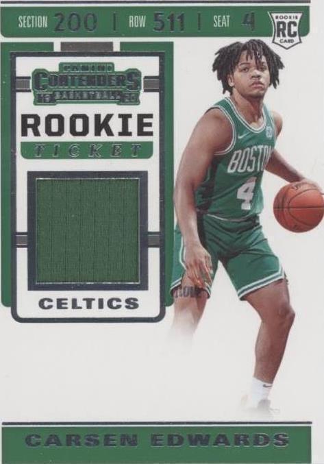 2019-20 Panini Contenders - Rookie Ticket Swatches Carsen Edwards #RTS ...