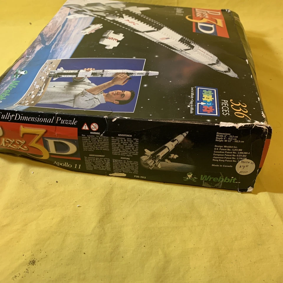 Apollo 11 Wrebbit Puzzle 3d 336 Pcs Space Ship Pre-Owned Damaged box As Is Open - Image 4 of 4