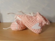 SCARPINE NEONATO UNCINETTO BABY BOOTIES CROCHET 0/3 MESI FATTE A MANO