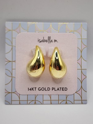 Isabella M 14K GOLD PLATED TEARDROP EARRINGS NWT