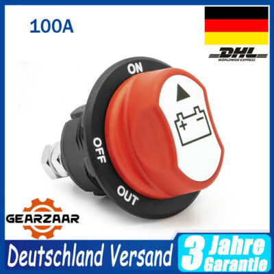 12V-32V Auto Batterie Trenn Haupt Strom Schalter 100A Notaus Poltrenner Motorrad
