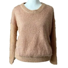 Sage The Label Fuzzy Sweater Peach Blush Beige Tan Size XS Extra Small