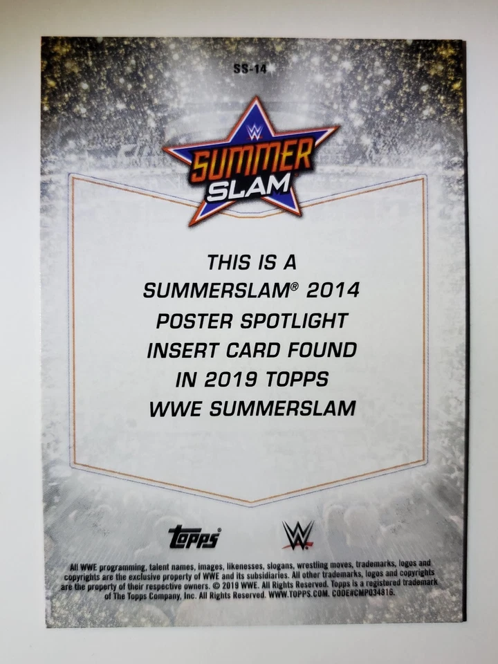 2019 Topps WWE SummerSlam POSTER CARD #SS-14 BROCK LESNAR & JOHN CENA - Image 2 of 2