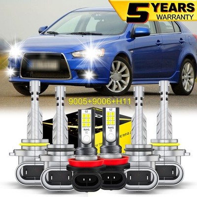 For Mitsubishi Lance08-17 COMBO 9005+9006+H11 LED Headlight Fog Light White