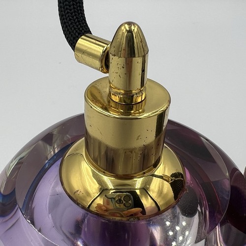 Vintage Murano Glass Perfume Bottle Atomizer Pink Purple Gold Hand Blown Italy - Picture 8 of 11
