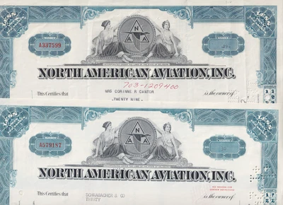 2 Stück, NORTH AMERICAN AVIATION, INC., Delaware 1957-1967 - Bild 1 von 3
