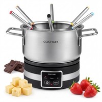 Fondue Set Elektrisch 2,3L Edelstahltopf 1200W Fondueset SpüLmaschinenfest
