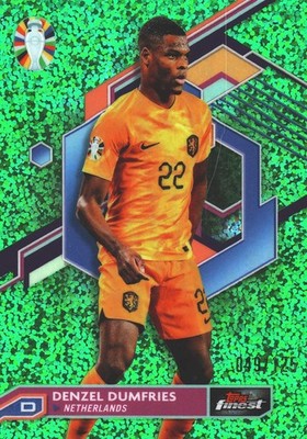 2023 Topps Finest Euro 2024 Green Speckle /125 Denzel Dumfries #48 Netherlands
