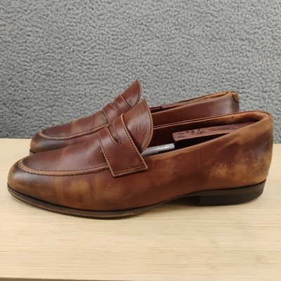 WOLF & SHEPHERD Ringer Penny Loafers Leather Brown Dress  display picture 3