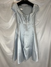 Alfred Sung Mist Puff Cap Sleeve Satin Midi Dress with Full Skirt