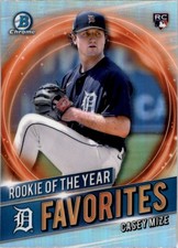 2021 BOWMAN CHROME ROOKIE OF THE YEAR FAVORITES CASEY MIZE RC DETROIT TIGERS