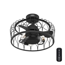 Hunter Fan 20 in Matte Black Indoor Ceiling Fan with Light and Remote Control
