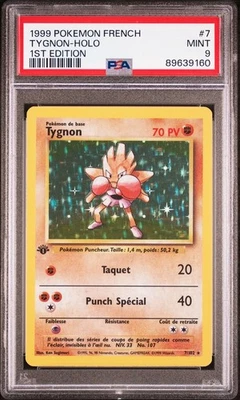 PSA 9 Tygnon Holo 7/102 Édition 1 Pokémon Set de Base - Français - Photo 1/2