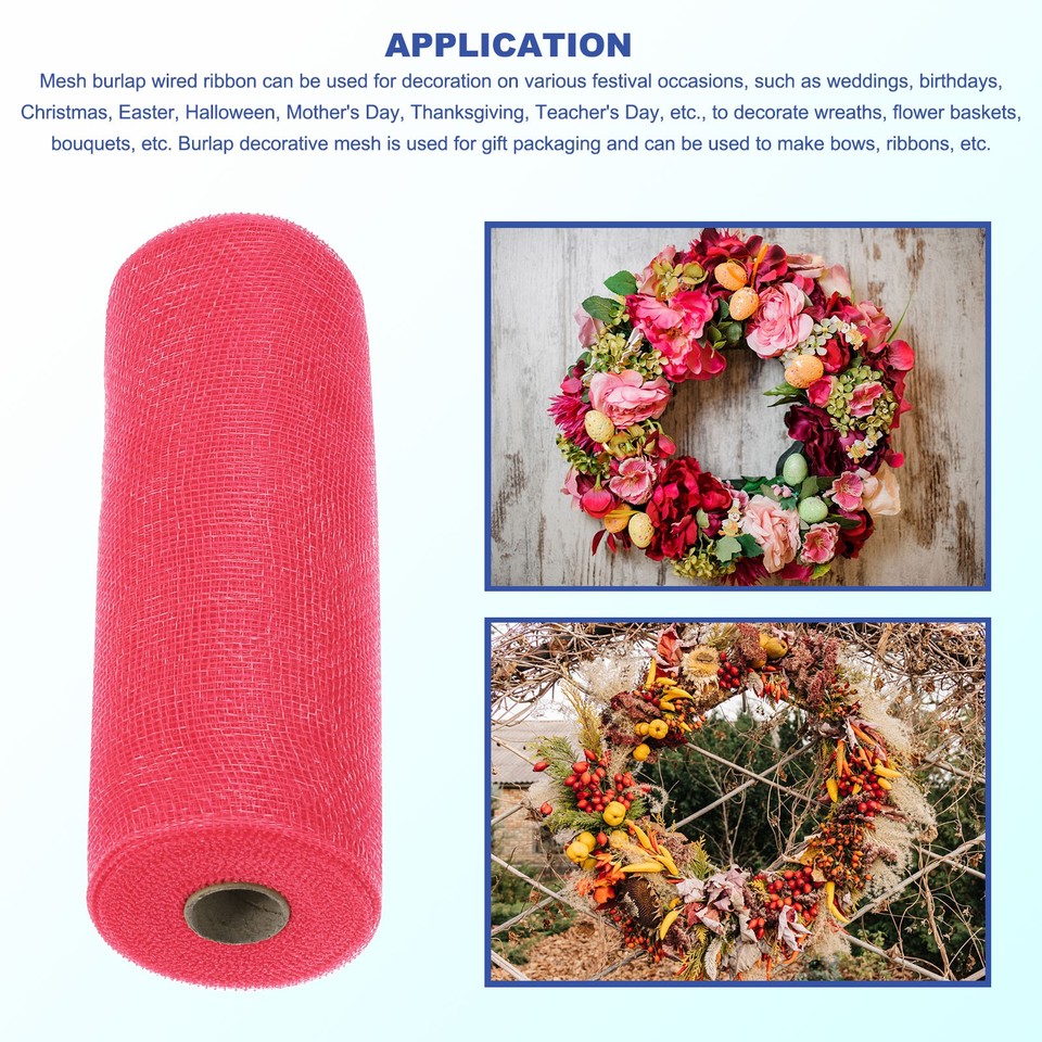3pcs 10 Inch Poly Burlap Mesh for Wreath Mesh Ribbon 10 Yard, Bright ...