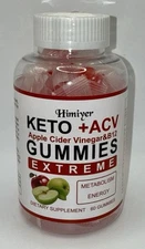 Himiyer Keto + ACV Apple Cider Vinegar B12 Gummies 60 Count Ex 4/2027 Sealed F/S