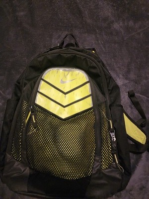 Nike Air Max Unisex Backpack Black/Yellow Zip Closure Adjustable Straps Pockets
