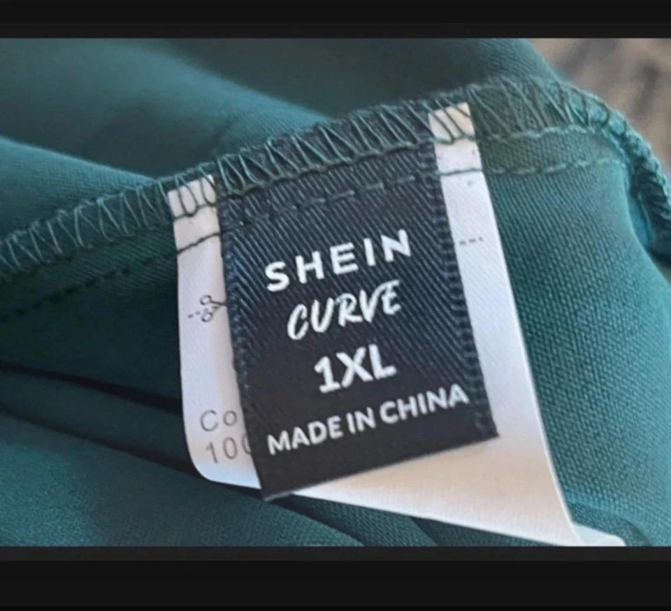 Dark Green Pussy Bow Blouse – Shein Curve Size 18 – Brand New With Tags Elegant - Image 3 of 4