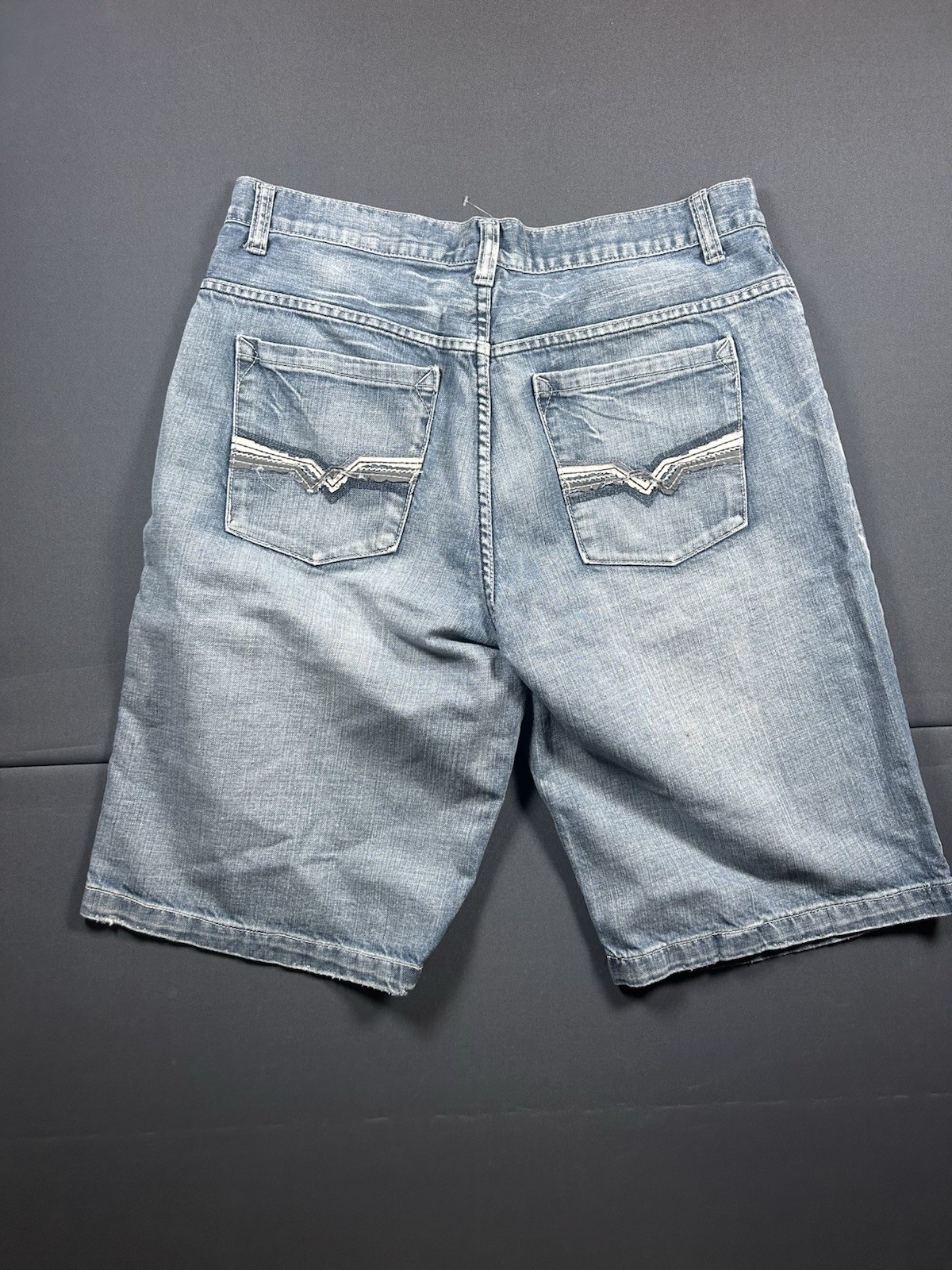 Route 66 Mens Shorts Size 36 High Rise Jorts Cotton Blue Denim Light Wash