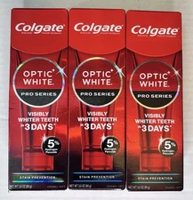 3~Colgate Optic White Pro Series Stain Prevention Whitening Toothpaste 3oz 1/27+