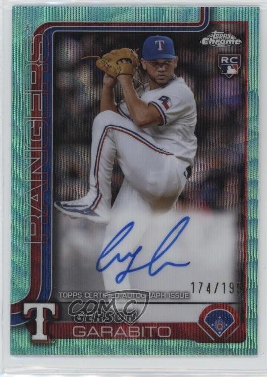 2025 Topps Chrome Aqua Wave Refractor 174/199 Gerson Garabito Rookie Auto RC