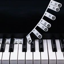 Silicone Piano Keyboard Stickers, Removable Piano Keyboard Note Labels for Le...
