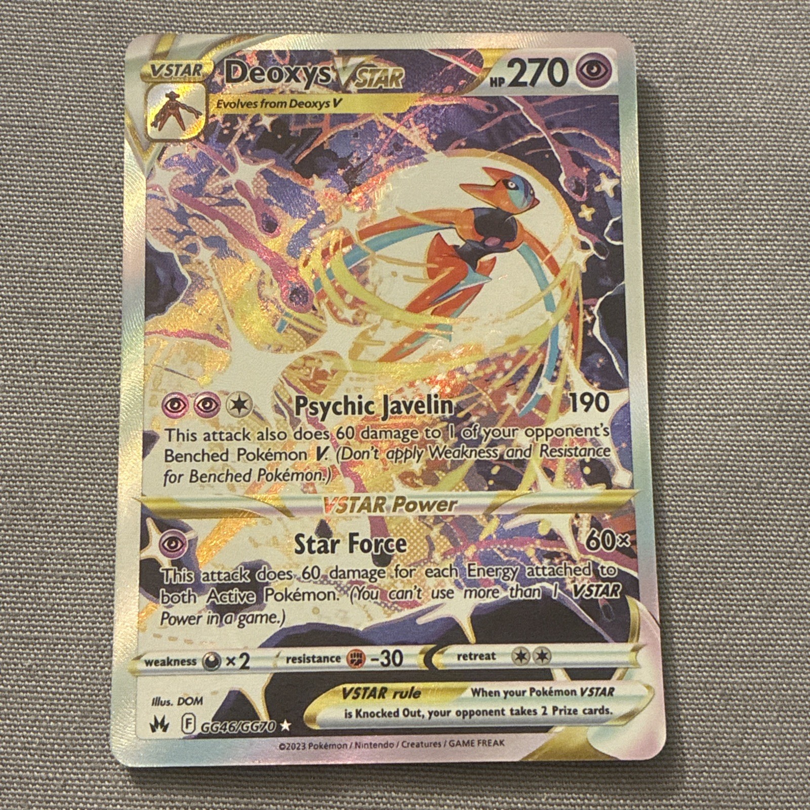 Deoxys VSTAR Crown Zenith: Galarian Gallery Holo Card GG46/GG70 NM
