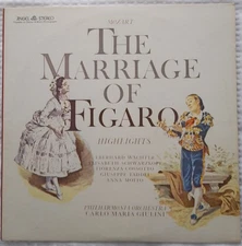 The Marriage Of Figaro - Mozart Vinyl LP - Highlights Insert - Angel Records