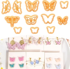 Butterfly Polymer Clay Cutters - 12 Pcs Polymer Clay Cutters for Earrings Jew...